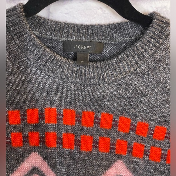 J.Crew Wool Blend Nordic Fair Isle Sweater Mohair Wool Acrylic Blend Size M - Picture 4 of 7
